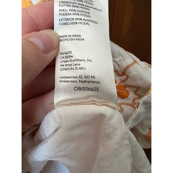 Maeve by Anthropologie Women's Floral Sweetheart Mini Dress Orange/White Size L - Picture 10 of 15